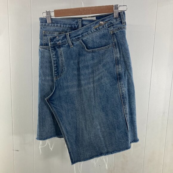 Evident Los Angeles asymmetric wrap denim skirt size 24 - Picture 1 of 5